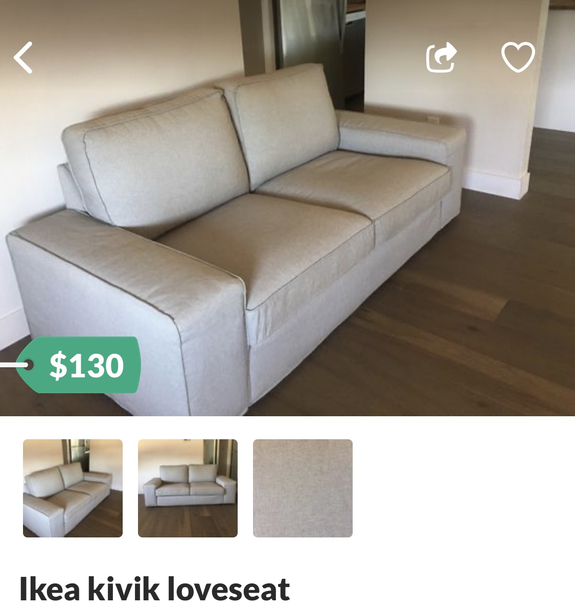 IKEA Kivik couch in light gray