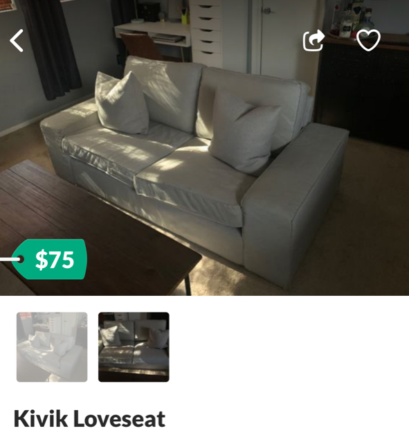 IKEA Kivik couch in dark gray