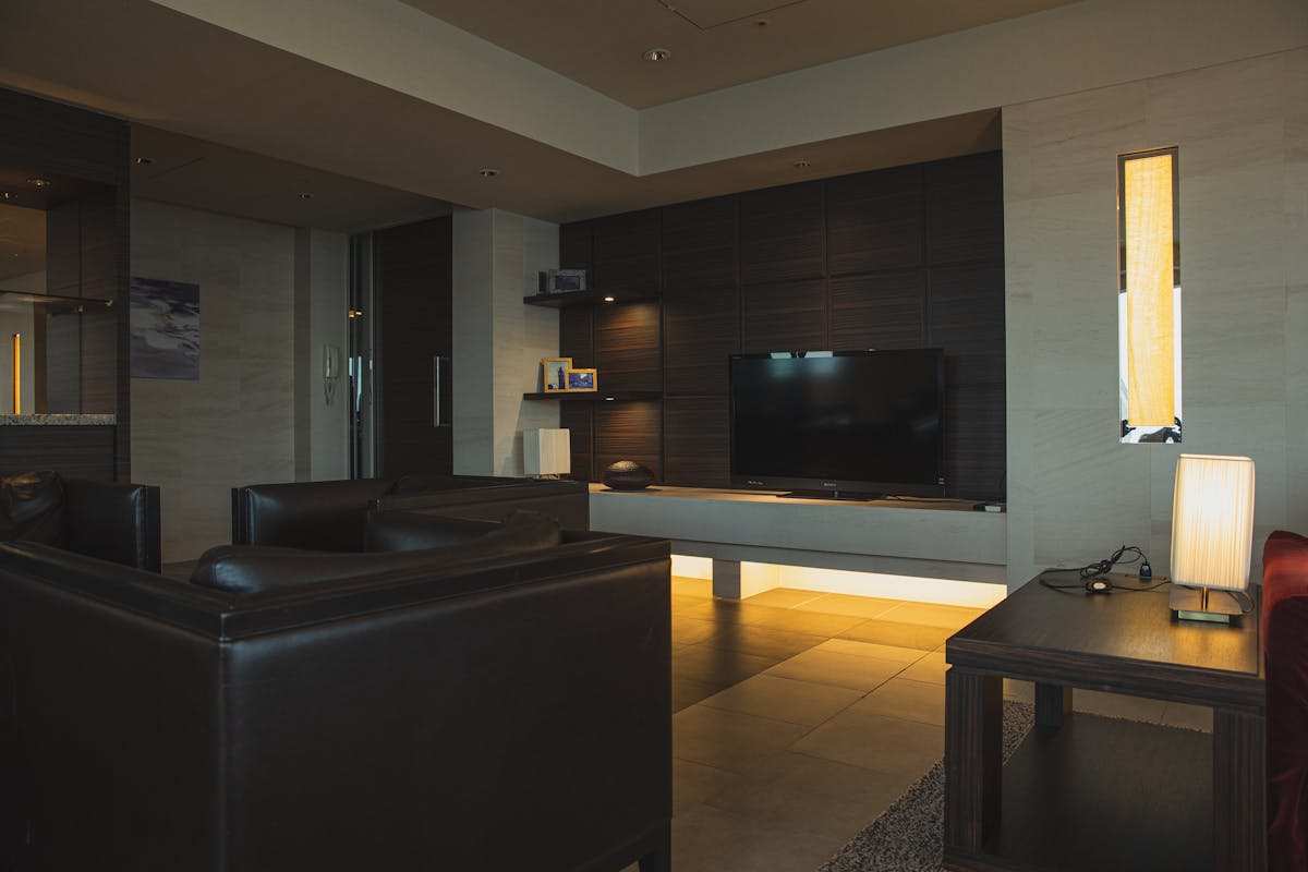 Sparse apartment with completely bare walls